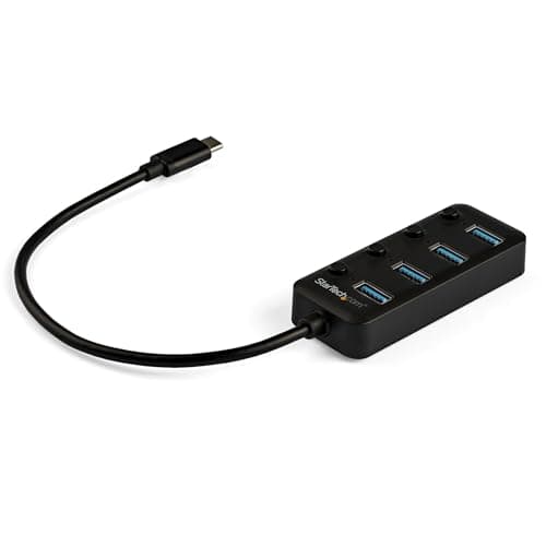 Image of StarTech 4 Port Bus Powered USB C Hub with Individual On-Off Switches, USB 3.0 (5Gbps) Expansion Hub, Desktop,Laptop USB-C to USB-A Splitter