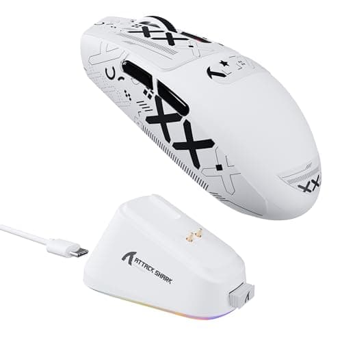 Image of ATTACK SHARK G3PRO Gaming Mouse with Magnetic Charging Dock, PixArt PAW3311 Gaming Sensor, BT/2.4G Wireless/Wired Gaming Mouse with Grip Tape, 25000 DPI, Gamer Mice for Win11/Xbox/PS/Mac (White)
