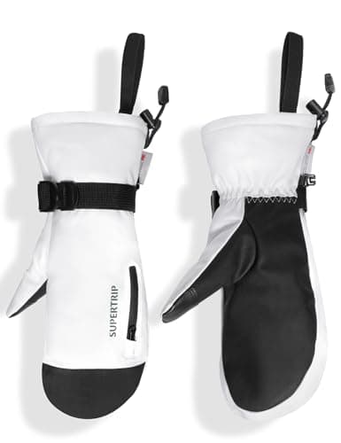 Image of Supertrip Ski Mittens Women Men, Waterproof Ski Gloves Touch-Screen Anti-Slip Snow Mittens 3M Thinsulate, Warm Insulated in Cold Weather Winter