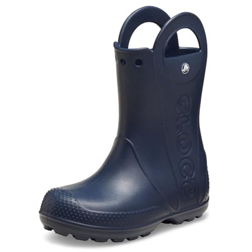Image of Crocs Unisex-Child Handle It Rain Boots, Navy Blue, 11 UK Child