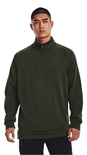 Image of Under Armour Men's Armour Fleece 1/2 Zip T-Shirt, Baroque Green/Black, Large