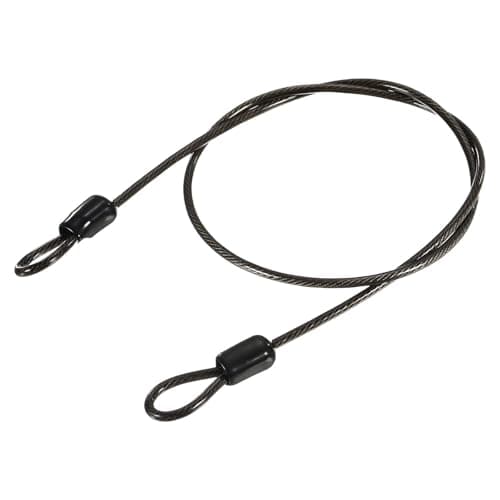 Image of TA-VIGOR 1Pcs Security Steel Cable, 2.5mm x 1.5m / 4.92ft Coated Safety Wire Rope with Double Loop, Flexible Security Cable Lock for Bike, Luggage, Travel and Outdoor Use, Black