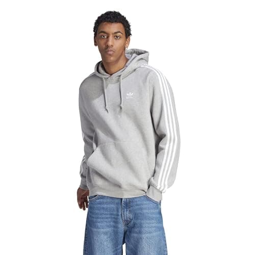Image of adidas Originals Men's Adicolor Classics 3-Stripes Hoodie, Medium Grey Heather, 3XL