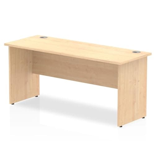 Image of Mr Office Impulse Slimline Panel End Straight Desk - 600mm deep, Maple, 1600
