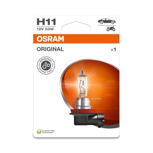Image of OSRAM ORIGINAL LINE 12V, H11, halogen headlight lamp, Single Blister (1 lamp)