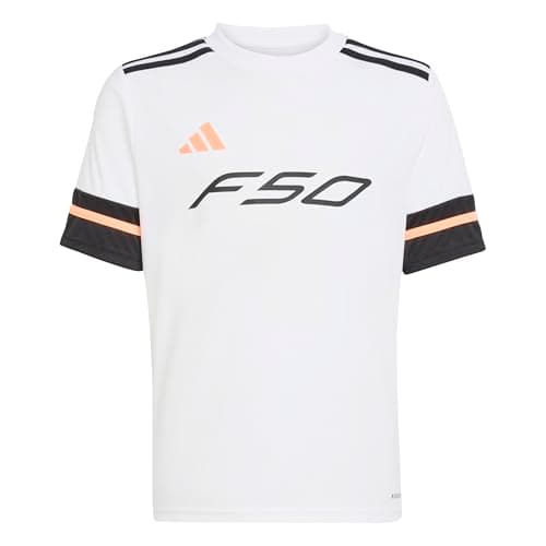 Image of adidas Unisex Kids F50 Jersey Short Sleeve Kids, White/Black, 9-10 Years