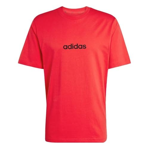Image of adidas Mens Essentials Single Jersey Linear Embroidered Logo Red Linear 3XL