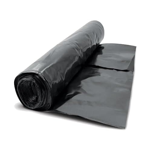 Image of Silver Star Damp Proof Membrane, 500 x 100 cm, 1200 Gauge Polythene Sheet, Mineral Material, Rectangular, BS EN 13707 Certified (Black, 5m x 4m)