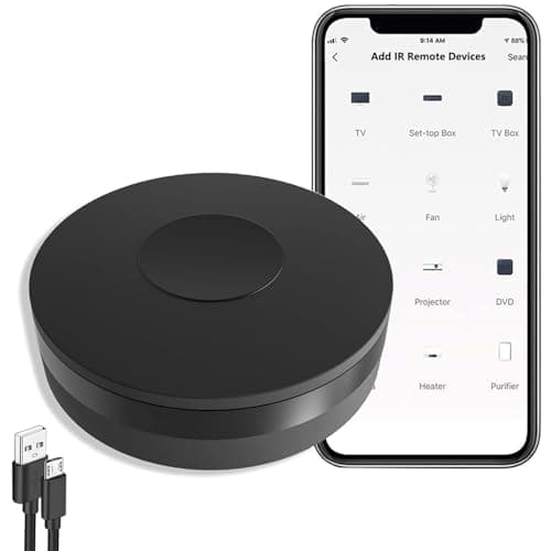 Image of WiFi Smart IR Remote Controller Smart Home Infrared Universal Remote Blaster, One for All Control TV DVD CD AUD SAT Fan Air Conditioner, Compatible with Alexa and Google Home, No Hub Required