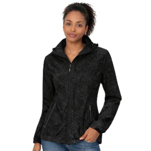 Image of Blu Apparel Womens Waterproof Jackets Lightweight Ladies Rain Jacket for Women Outdoor Hiking Printed Breathable (UK, Numeric, 20, Regular, Regular, Black)