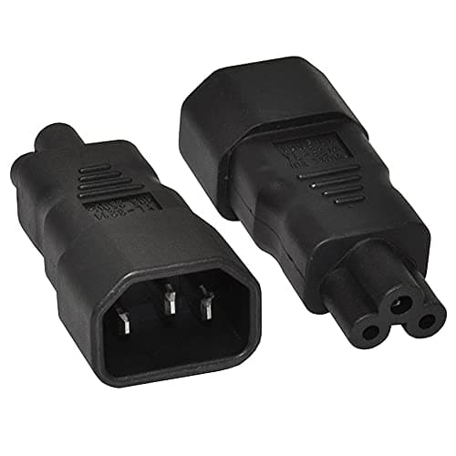 Image of IEC 320 Adapter 3 Poles Socket C14 to Cloverleaf Plug Micky C5 Straight Extension Power Adapter