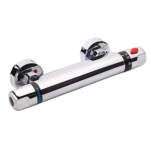 Image of Chrome Thermostatic Shower Mixer, Uten Wall Mounted Shower Mixer Valve Anti Scald Tap, Hot & Cold Water Mixer Intelligent Constant Temperature