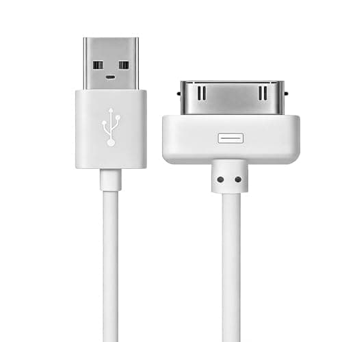 Image of HEIZHU USB Sync and Charging Data Compatible With iPhone 4/4S/3G/3GS, iPad 1/2/3, iPod Touch/Classic, Old 30-Pin Devices, 1M, White