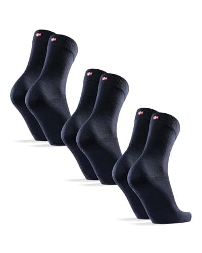 Image of DANISH ENDURANCE Merino Wool Socks Mens, Premium Smart Mens Socks, Breathable Comfort, 3 or 5 Pack, Navy Blue, 9-12