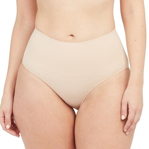 Image of Spanx SPANXshape Everyday Shaping Brief - Core Control Shapewear Underwear - Invisible Under Clothes - Seamless Design - Soft Nude - Medium