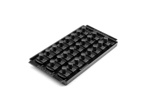 Image of TEKTON 1/2 Inch Drive 3-Rail Socket Organizer Set, Black (24-Tool) | OST25224 | Made in USA