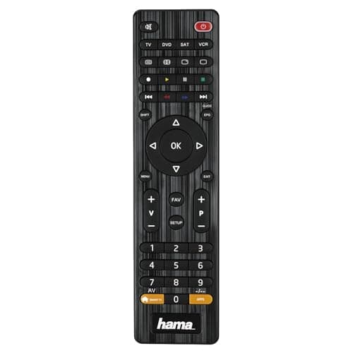 Image of Hama Universal 10cm 4-in-1 Remote Control for TV/DVD/STB/VCR | Black