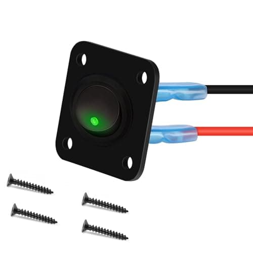 Image of RUNCCI-YUN Round Rocker Switch 12V 20A / 24V 10A Toggle Rocker Switch Panel, 1 Gang Round LED Toggle ON/OFF Switch for Auto Boat Yacht Trailer Caravan Camper Bus Tractor Truck（green）