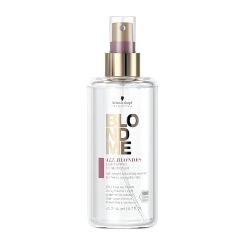 Image of Schwarzkopf Professional BLONDME All Blondes Light Spray Leave In Conditioner For Colored Lighthened Bleached Hair 3D Bond Creation System Silk Protein Complex Detangling Softening Moisturising 200 ml