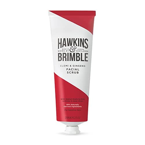 Image of Hawkins & Brimble Mens Facial Scrub 125 ml - Walnut & Almond Pre Skin Face Exfoliator For Men | Pre Shave Lotion