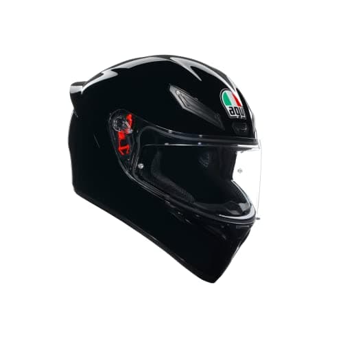 Image of AGV - K1 S E2206, Full-face Motorbike Helmet, ECE, for Men, Racing Style with Spoiler, Air Intakes and Scratch Resistant Visor, 190° Field of View, with Intercom Ready, Black, X-Large