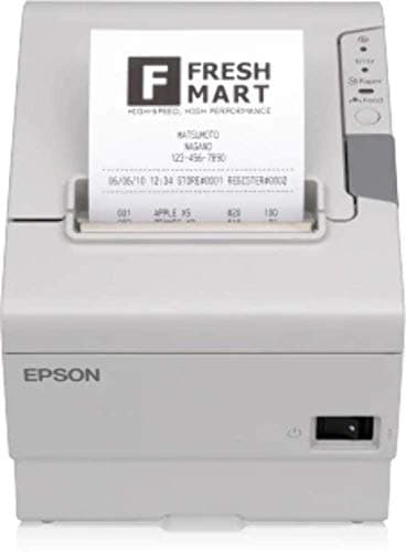 Image of Epson TM-T88V (032) Thermal Line Receipt Printer 300mm/sec Print Speed 180dpi Serial Power Supply UK Cable (Epson Cool White)