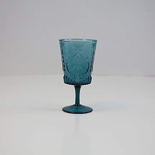 Image of Art Deco Vintage Blue Champagne Wine Glasses Wedding Table Home Decor (Wine Glass)