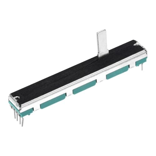 Image of sourcing map Straight Double Linear Slide Potentiometer 6 Pin B50K 60mm(L) 45mm Travel 4x15mm Handle Fader Variable Resistors Mixer Electronic Potentiometer for Dimming Tuning