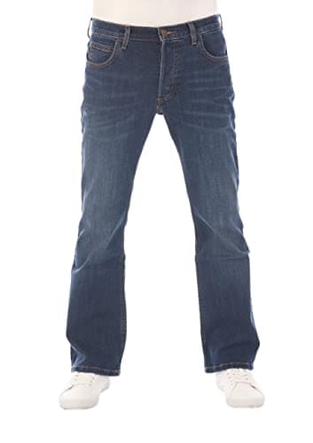 Image of Lee Denver Men's Stretch Bootcut Jeans Trousers Denim Blue 32 33 34 36 38 40 42 44 46, 38 W/36 L
