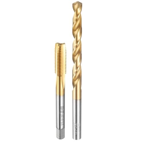 Image of sourcing map Tap and Drill Bit Set, 1pcs 5/16-24 UNF Straight Flute Thread Screw Taps & 1pcs 6.9mm Twist Drill Bits, Titanium Coated HSS-6542 Tapping Threading Tool Kit