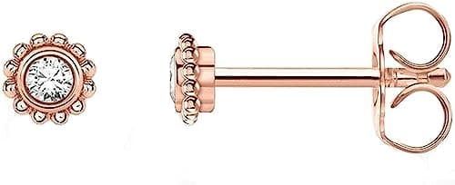 Image of THOMAS SABO Women Single ear stud flower white stone rose gold 925 Sterling Silver, 18K Rose Gold Plating H2137-416-14
