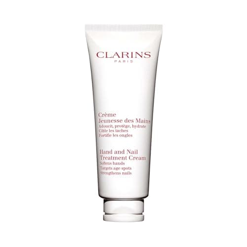 Image of Clarins Hand & Nail Treatment Cream 100ml | Nourishing Moisturiser for Dry Hands & Strengthening Nails | Anti Aging | Non Greasy