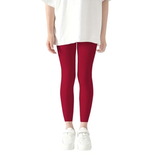 Image of PopCouture Girls Plain Cotton Ribbed School Leggings Wine 3-4 Years