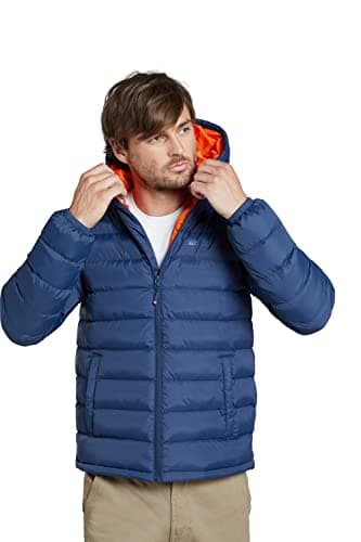 Image of Mountain Warehouse Season Mens Padded Jacket - Water Resistant Puffer Coat, Lightweight, Warm, Lab Tested to -30C, Microfibre Filler - For Travelling, Walking Navy S