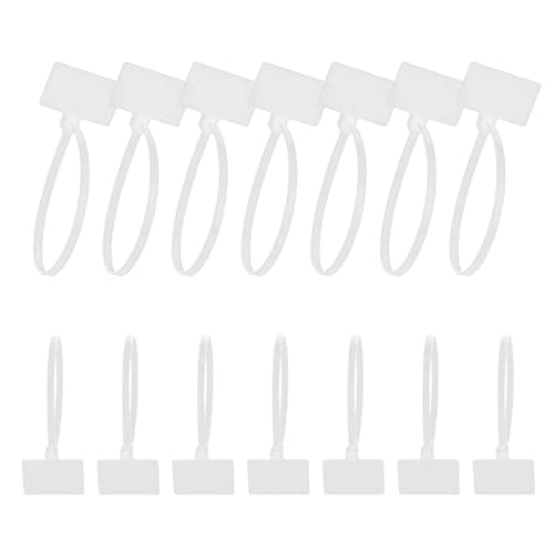 Image of Cable Zip Tie with Tag 100 Pcs Wire Zip Ties with Label Self-Locking Plastic Nylon Cable Ties with Write On Label Multicolor Small Zip Tie Label Tags for Wire Marking Organizing (White)
