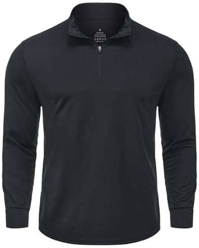 Image of X-thud Mens Quarter Zip Pullover Long Sleeve Shirts Mock Neck Active Workout Tops Deep Grey Size S