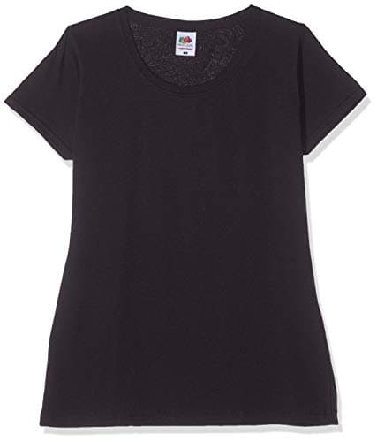 Image of Fruit of the Loom Women's Lady-Fit Original Tee, 3 Pack Regular Fit Crew Neck Short Sleeve 3 T - Shirt, Black (Black 36), 6 (Manufacturer Size:S)