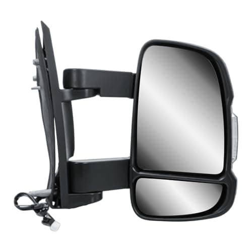 Image of Driver Right Side Door Wing Mirror O/S Electric and Heated with Temperature Sensor Manual Folding Long Arm for Fiat Ducato Peugeot Boxer Citroen Relay 2006 to 2023 Vauxhall Movano 2019-2023