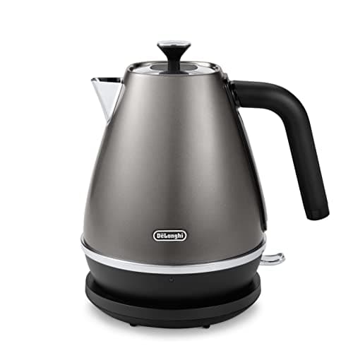 Image of De'Longhi Distinta Titanium Electric Kettle KBIN3001.TB, Water Kettle with 360° Swivel Base, Water Level Indicator, Cord Storage, Anti-Scale Filter, Detachable Lid, 1.7 L, 2000W, Titanium Black