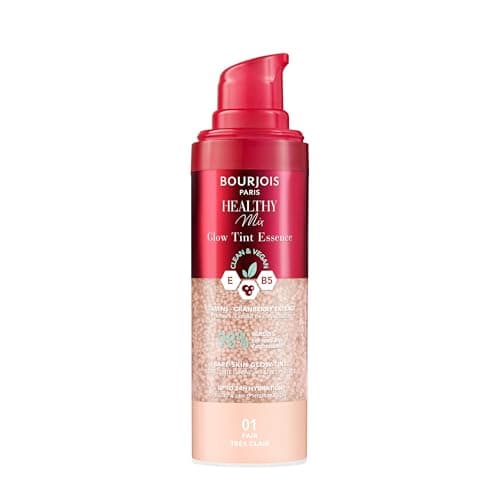 Image of Bourjois Healthy Mix 01 Fair, Glow Tint Essence, Filter Effect for Nude Skin, Radiant Finish, Moisturizing Color, Refreshing Texture, Vegan and Clean Formula, 30 ml