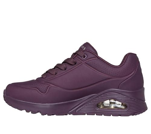 Image of Skechers Women's Uno Stand On Air Trainers, Burgundy Duraleather/Mesh, 4.5 UK