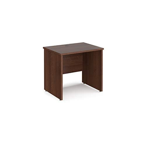 Image of Mr Office Maestro 25 straight desk 600mm deep - panel end leg, Walnut, 800