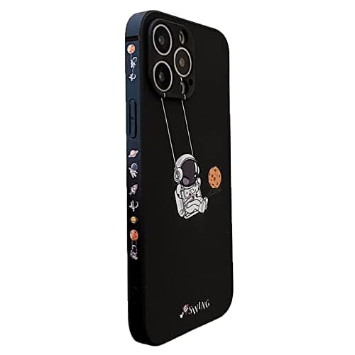 Image of Yonds Queen for iPhone SE Case 2022 (3rd Generation), Compatible with iPhone 7 / 8 /SE2 (2020) Cool Astronaut Planet Moon Design TPU Protective Shockproof Case(iPhone 7/8 /SE3, Black Planet)