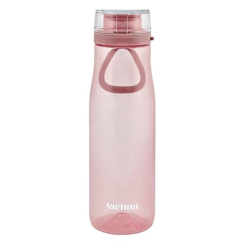 Image of Kichna The Quencher Sports Drinks Water Bottle 700ml | Reusable BPA-free Plastic Water Bottle with Carry Loop & Side Lock | Leak Proof Flip Lid for Gym, Hiking & Yoga | Color Blush Pink