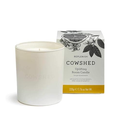 Image of Cowshed Replenish Scented Candle 220g | Bitter Orange & Grapefruit Aromatherapy Candle | Natural Soy Wax Candle with Cotton Wick | Citrus Home Fragrance Candle | Long Burn Uplifting Candle