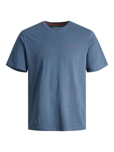 Image of JACK & JONES Male T-Shirt Basic Crew Neck T-Shirt, Denim Blue, M