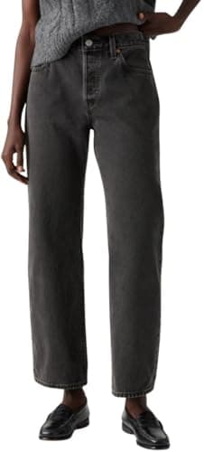 Image of Levi's Women's Jeans 501 90s Ankle in Cotton, Straight Fit, Black (Smooth Operator), W32/L29
