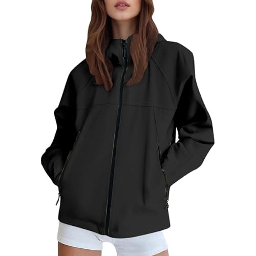 Image of Generisch Jacket Women's Winter Jacket Casual Loose Plain Wind Jacket with for Women, black, 4XL