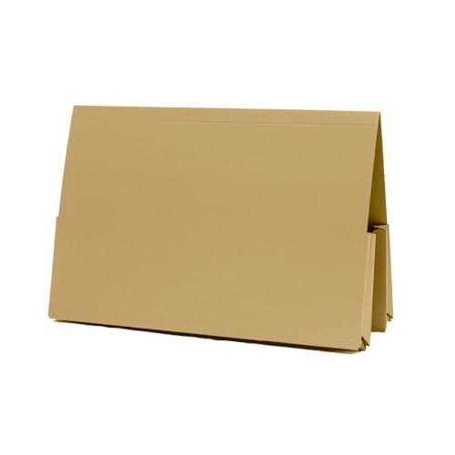 Image of Exacompta - Ref 214-BUFZ - Guildhall - Double Pocket Legal Wallet, 315gsm Premium Quality Heavyweight Manilla, A4 & Foolscap, Blue Angel Certified - Buff, Pack of 25