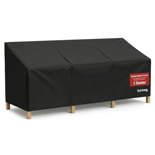 Image of Rainberg Garden Bench Cover with Air Vent, Waterproof, Windproof, Anti-UV, Heavy Duty Rip Proof 420D Oxford Fabric Outdoor Patio Bench Seat Cover With Carry Bag (3 Seater)